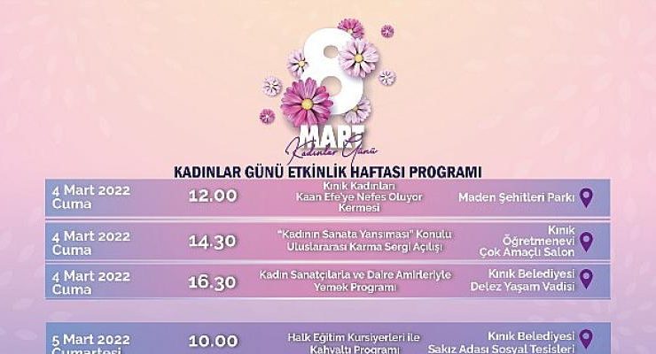 Kınık’ta Kadınlar Günü Etkinlik Haftası Kutlanacak