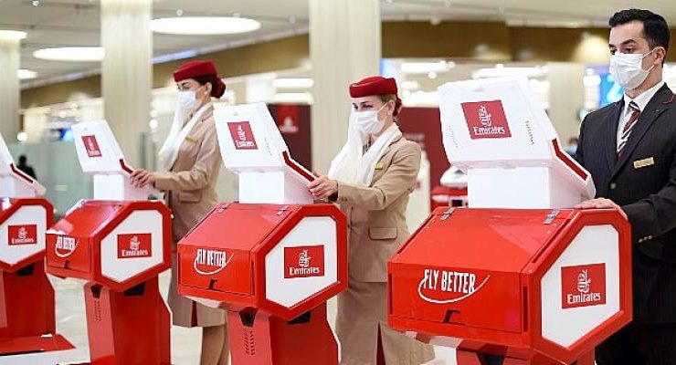 Emirates yolcuları Dubai Uluslararası Havalimanı Terminal 3’te bulunan benzersiz mobil Check-in Portları sayesinde artık daha az bekleyecek