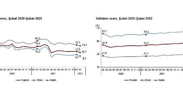Mevsim etkisinden arındırılmış işsizlik oranı 10,7 seviyesinde gerçekleşti