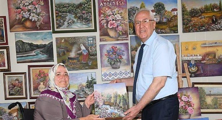 Başkan Selvitopu’dan Kavacıklı ressam Düzgünkaya’ya ziyaret