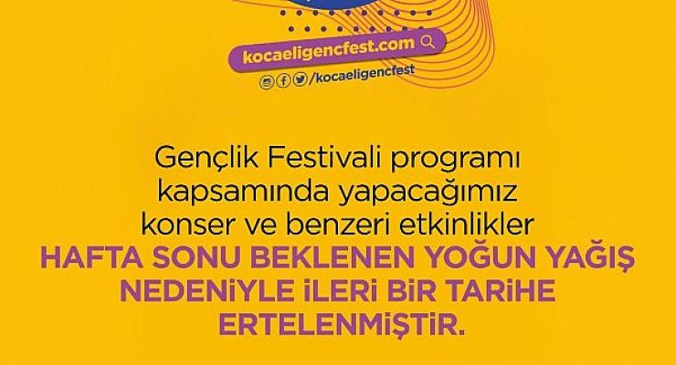 Kocaeli Büyükşehir Belediyesi’nin Gençlik Festivaline Yağmur Engeli