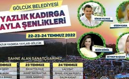 Gölcük Belediyesi Yazlık Kadırga Şenlikleri 22-23-24 Temmuz’da