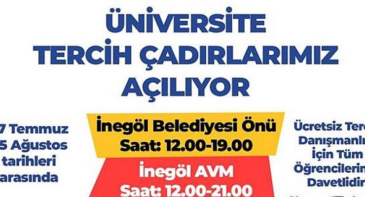 Üniversite Öğrencileri İçin Ücretsiz Tercih Çadırı Kuruluyor