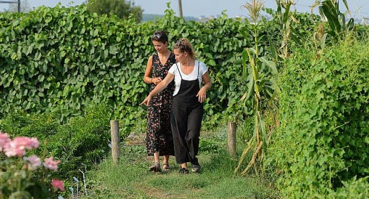 Fransa’dan bisikletiyle geldi  Nilüfer’in tarım çalışmalarını inceledi