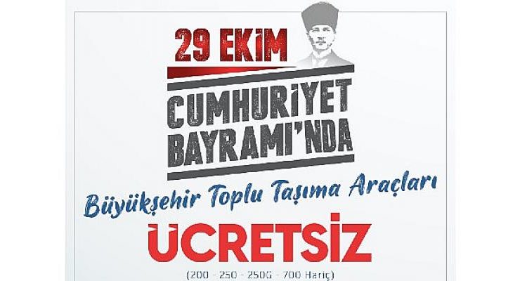 Kocaeli Büyükşehir’den 29 Ekim’de ücretsiz ulaşım