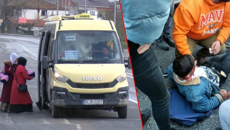 Kapısı açık minibüsten düştü