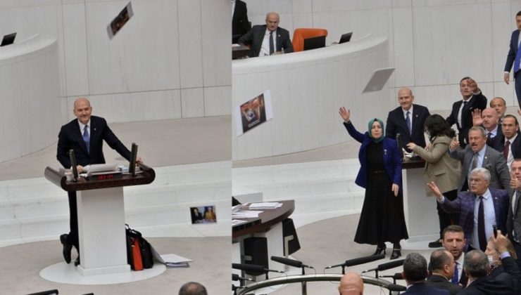 Bakan Soylu, ‘Amerika’nın çocuklarısınız’ dedi, CHP’liler fotoğraf fırlattı