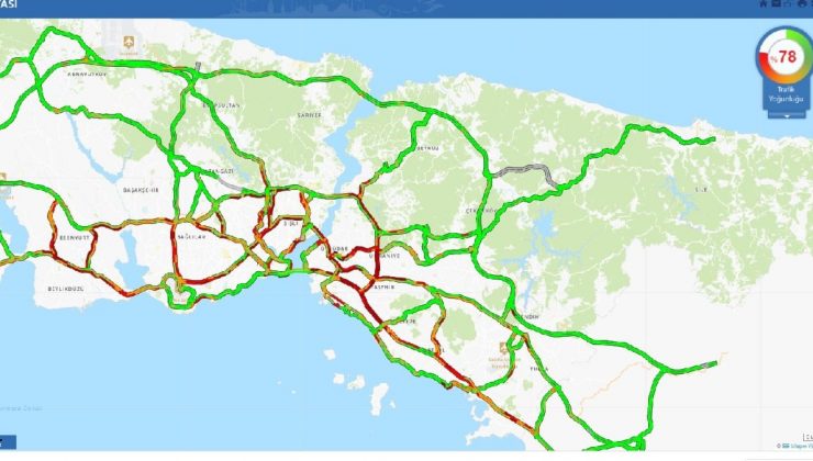 İstanbul’da trafik felç! Yoğunluk haritası bordoya döndü