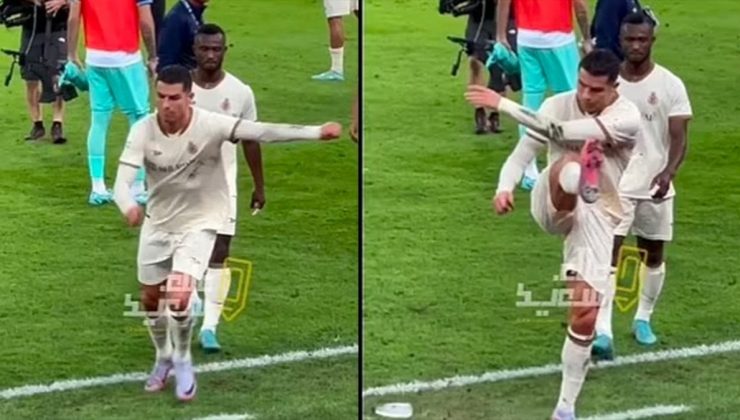 Cristiano Ronaldo, Al İttihad maçından sonra şişeleri tekmeledi
