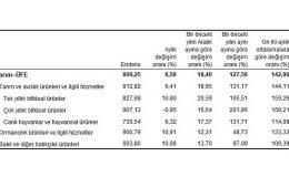 Tarım ürünleri üretici fiyat endeksi (Tarım-ÜFE) yıllık %127,56, aylık %6,58 arttı