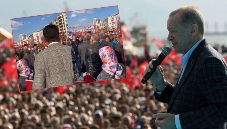 Erdoğan’ın İzmir mitinginden değişik imaj