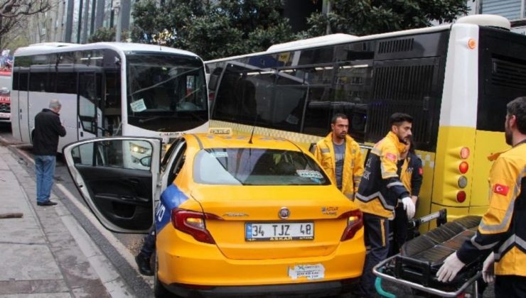 İstanbul’da 2 otobüs, taksi ve servis aracı birbirine girdi