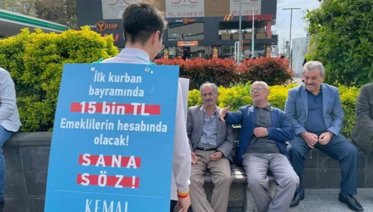 Kılıçdaroğlu’nun vaadini duyurmak için ‘canlı billboard’ oldular