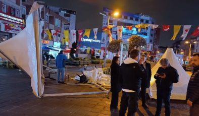 YETERLİ Parti seçim standına taarruz