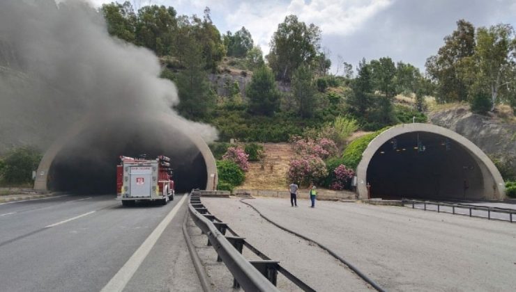 İzmir’deki Bayraklı Tüneli’nde TIR’da yangın