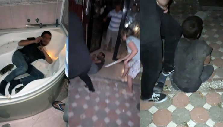 Hasarlı binaya giren hırsızlık şüphelisini, saklandığı küvette yakalayıp dövdüler