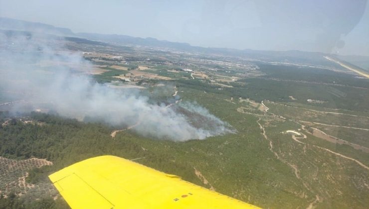 İzmir’de orman yangınına havadan ve karadan müdahale