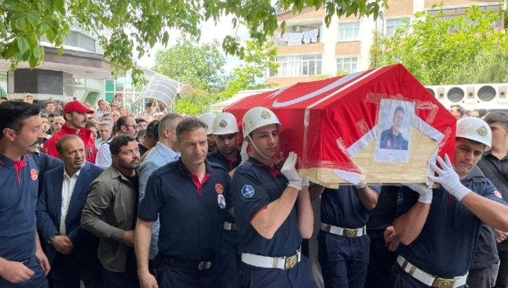 Şehit itfaiye eri son yolculuğuna uğurlandı