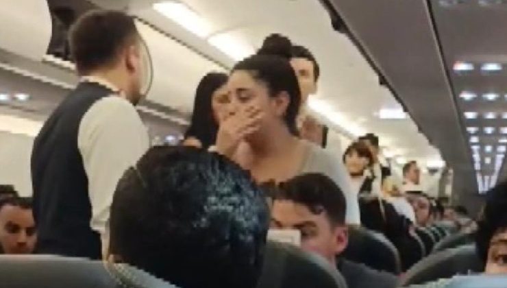 Uçağa binen kadın yolcu ortalığı birbirine kattı