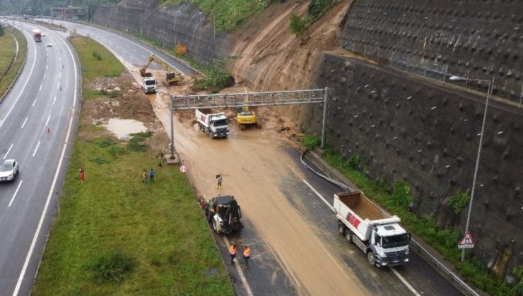 Heyelan nedeniyle kapanan Anadolu Otoyolu ulaşıma açıldı