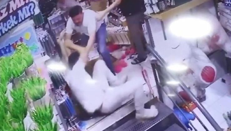 Dükkan basıp çalışanı tekme tokat dövdüler