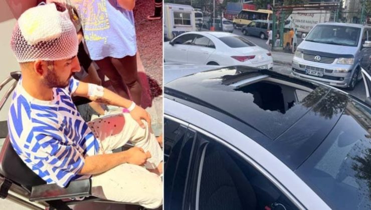 İstanbul’da bir garip olay: Sürücünün kafasına tüp düştü