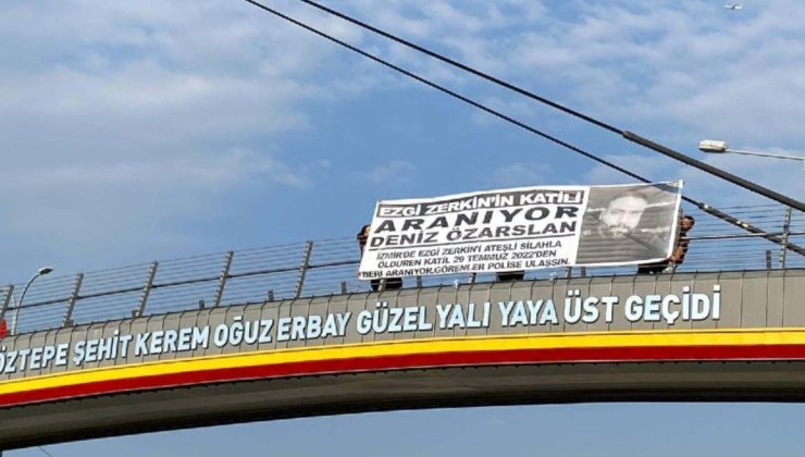 Üst geçide astıkları pankartla kızlarının katilini arıyorlar